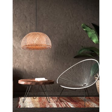 Nova Luce Scarlet - hanglamp - Ø 39 x 120 cm - bruin en zwart