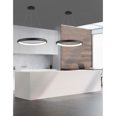 Nova Luce Albi - hanglamp - Ø 81 x 120 cm - 80W dimbare LED incl. - zwart
