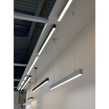 Lichtkoning Slim Line - hanglamp - 5,5 x 3,3 cm profiel - 19,2W LED per meter - alu