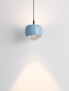 Nova Luce Conga - hanglamp - Ø 9,6 x 140 cm - 13W LED incl. - lichtblauw