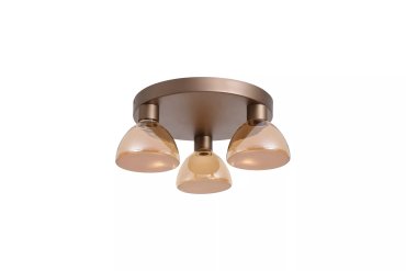 Searchlight Cannes - plafondlamp - Ø 47 x 17,1 cm - 21W dimbare LED incl. - koffiebruin en amber