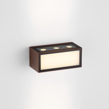 Nova Luce Inga - buiten wandverlichting - 15,3 x 6,5 x 7,3 cm - 11W LED incl. - IP65 - corten