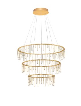 Nova Luce Stellar - hanglamp - Ø 80 x 200 cm - 72W dimbare LED incl. - goud