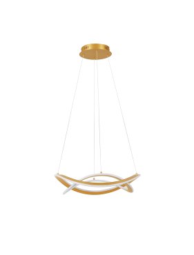 Nova Luce Celestia - hanglamp -  Ø 60 x 120 cm - 87W dimbare LED incl. - messing goud