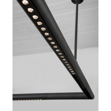 Nova Luce Q-Connector - hoekverbinder voor oppervlak of pendel magnetisch profiel - 29 x 4,4 x 3,9 cm - zandzwart