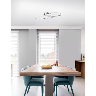 Nova Luce Viareggio - plafondverlichting - 60 x 35 x 15 cm - 28W LED incl. - chroom