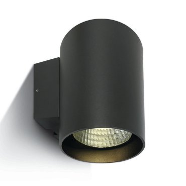 ONE Light Outdoor Wall Cylinders High Power - buiten wandverlichting - 14 x 18 x 18,5 cm - 20W dimbare LED incl. - IP65 - antraciet - warm witte lichtkleur