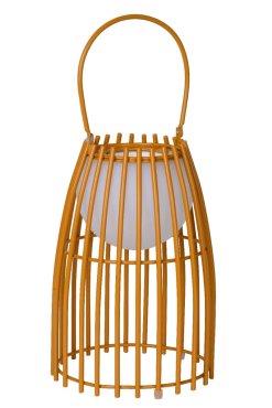 Lucide Fjara - oplaadbare buiten tafellamp - 17 x 17,5 x 25 cm - 0,3W LED incl. - IP44 - bruin