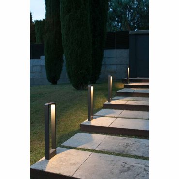 Faro Das - tuinpaal - 16 x 5,4 x 65 cm - 8W LED incl. - IP54 - donkergrijs