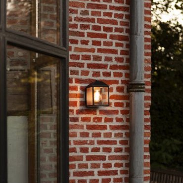 Lutec Spire - buiten wandlamp - 14,3 x 17,5 x 12,3 cm - IP44 - zwart