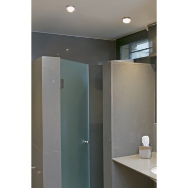 Faro Ebba - plafond/wandverlichting - Ø 7 x 6,5 cm - 4W LED incl. - IP44 - zilver