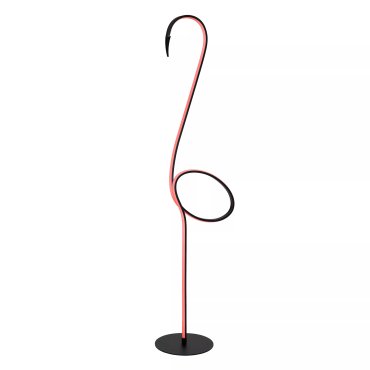 Lucide Flamingo - vloerlamp - 35 x 23,5 x 130 cm - RGB+W - 14W dimbare led met afstandsbediening - zwart
