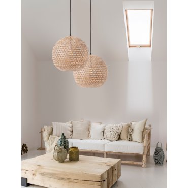 Nova Luce Melody - hanglamp - Ø 40 x 250 cm - bruin en zwart