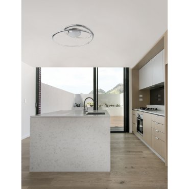 Nova Luce Plasencia - plafondverlichting - Ø 49,5 x 11,5 cm - 27W LED incl. - chroom