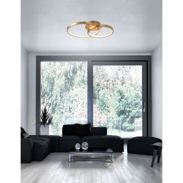 Nova Luce Leon - plafondverlichting - 64 x 45 x 14 cm - 44W LED incl. - bladgoud
