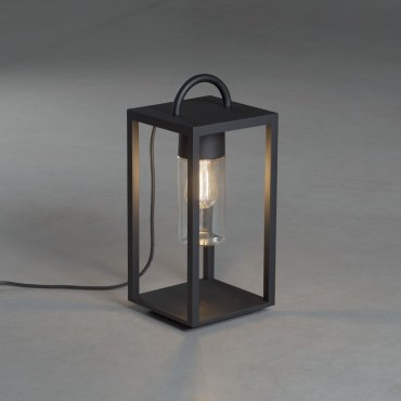 Konstsmide Bologna - tafellamp met stekker - 20 x 45,5 x 20 cm - IP44 - zwart