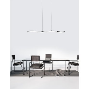 Nova Luce Cesena - hanglamp - 105 x 8,5 x 120 cm - 42W LED incl. - chroom