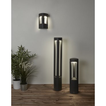 Searchlight Michigan - tuinpaal - 13 x 13 x 50 cm - 5,5W LED incl. - IP54 - donkergrijs