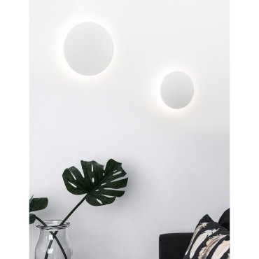 Nova Luce Astrid - wandverlichting - Ø 18 x 4 cm - 12W LED incl. - zandwit