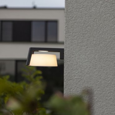 Lutec Moon - buiten wandlamp - 21,7 x 16 x 9,6 cm - 11,1W - IP44 - donker grijs