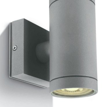 ONE Light GU10 Outdoor Cylinders - buiten wandverlichting - Ø 6,5 x 14,2 cm - IP54 - grijs
