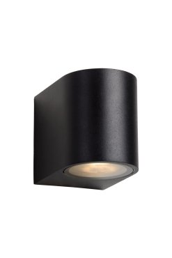 Lucide Zora Round 1 - buiten wandlamp  - 6,5 x 9 x 8 cm - 5W dimbare LED incl. - IP44 - zwart