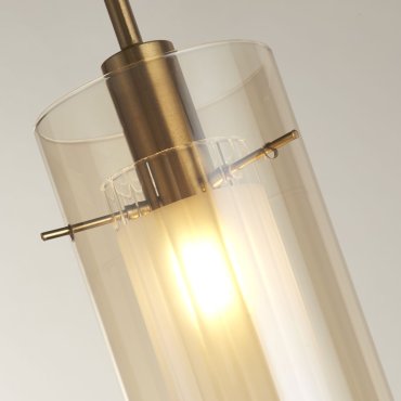 Searchlight Duo III - hanglamp - Ø 13 x 120 cm - brons en champagne