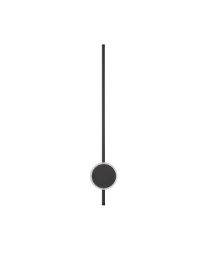 Nova Luce Clock - wandlamp - 13,6 x 6,5 x 80 cm - 22W LED incl. - zandzwart