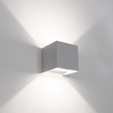Century Italia Up &amp; Down - wandlamp - 10 x 10 x 10 cm - 10W LED incl. - instelbare lichtkleur - IP65 - grijs