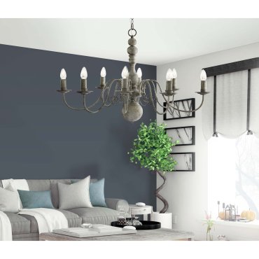 Searchlight Greythorne - luster - 89 x 63 x 150 cm - grijs