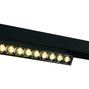 ONE Light magnetisch railsysteem MAXI - kantelbare linear - railspot - 27 x 3,4 x 9,5 cm - 22W LED incl. - zwart met zilveren reflector