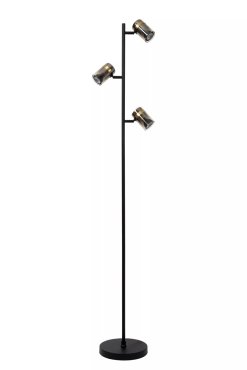 Lucide Upton - vloerlamp - Ø 23 x 154 cm - gerookt