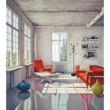 Searchlight Armstrong - staanlamp - Ø  54 x 166 cm - satijn messing en mat zwart