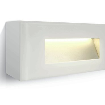 ONE Light Glass Face - buiten wandverlichting - 19 x 5,5 x 8 cm - 5W LED incl. - IP65 - wit