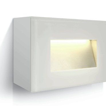 ONE Light Glass Face - buiten wandverlichting - 12 x 5,5 x 8 cm - 4W LED incl. - IP65 - wit