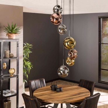 Vico Stellar - hanglamp - Ø 40 x 280 cm - oud zilver
