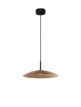 Nova Luce Polifemo - hanglamp - Ø 40 x 140 cm - 12W LED incl. - mocabruin glas en zandzwart
