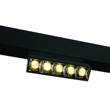 ONE Light magnetisch railsysteem MAXI - kantelbare linear - railspot - 13,5 x 3,4 x 9,5 cm - 12W LED incl. - zwart met zilveren reflector