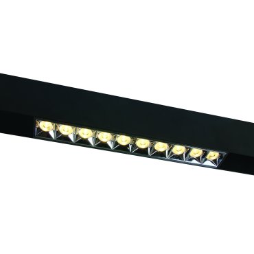 ONE Light magnetisch railsysteem MAXI - linear - railspot - 27 x 3,7 x 4,7 cm - 22W DALI dimbare LED incl. - zwart met zilveren reflector