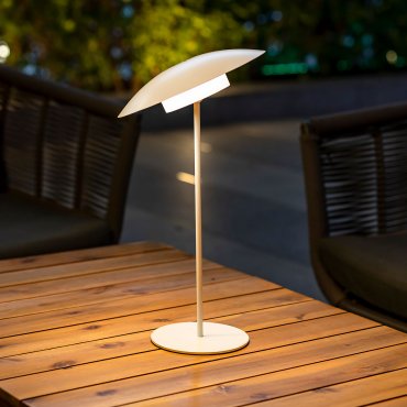 New Garden Sardinia 40 - oplaadbare tafellamp - Ø 22 x 40 cm - 6W dimbare LED incl. - IP44 - wit