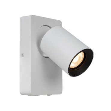 Lucide Nigel - wandverlichting met schakelaar en USB-poort - 16 x 10 x 11,8 cm - 5W LED incl. - wit