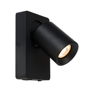 Lucide Nigel - wandverlichting met schakelaar en USB-poort - 16 x 10 x 11,8 cm - 5W LED incl. - zwart