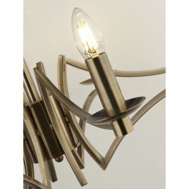 Searchlight Ascot - luster - Ø 72 x 150 cm - antiek messing