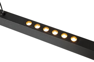 ETH Sem - hanglamp - 150 x 2 x 150 cm - 42W dimbare LED incl. - beweging gestuurd - zwart