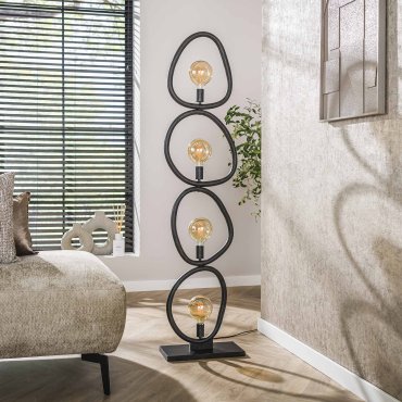 Vico Pebble - vloerlamp - 40 x 20 x 165 cm - arctic zwart