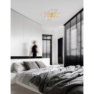 Nova Luce Bilbao - plafondverlichting - 90 x 67 x 9 cm - 55W dimbare LED incl. - goud