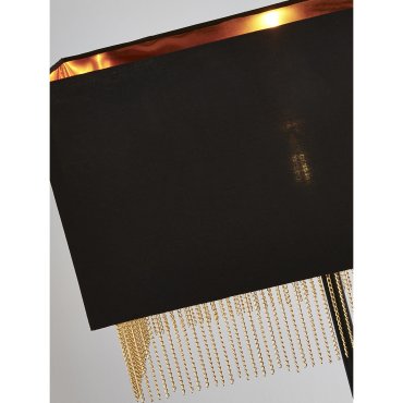 Searchlight Fringe - staanlamp - 147,5 cm - zwart en goud