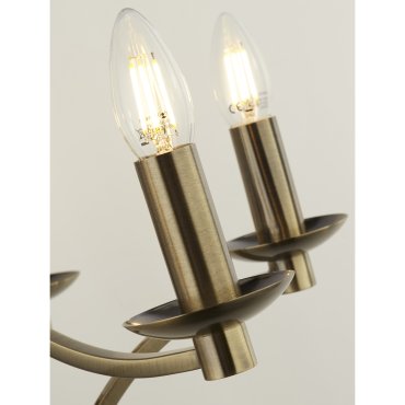 Searchlight Ascot - luster - Ø 56 x 150 cm - antiek messing