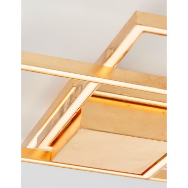 Nova Luce Bilbao - plafondverlichting - 56 x 56 x 8,5 cm - 42W dimbare LED incl. - goud