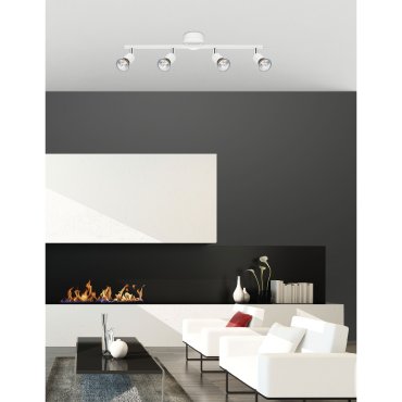 Nova Luce Base - opbouwspot 4L - 51 x 8 x 10,9 cm - mat wit
